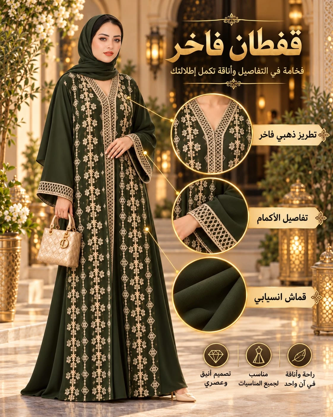 قفطان زمرد ملكي